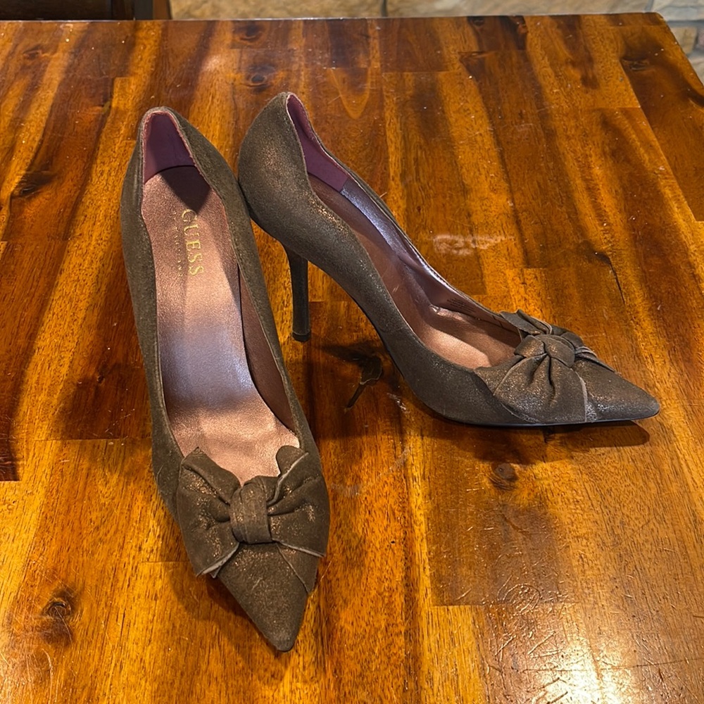 Guess Bronze Shimmer High Heel Shoes